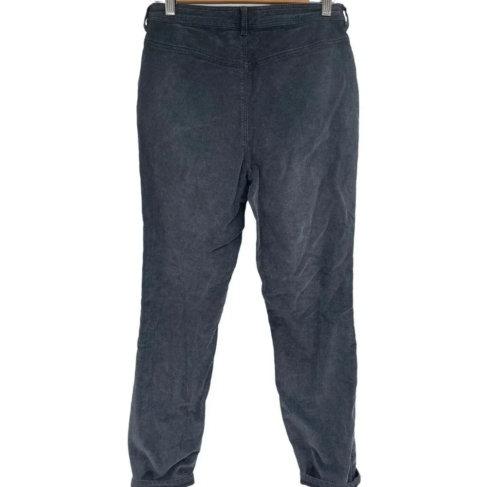 Free People Women's Fine Line Straight Leg Crop Jeans Black Corduroy Size 4 New